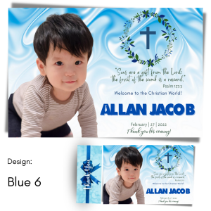 Christening Boy Ref Magnet Souvenir (Part 1 of 2) ATM Size | Birthday Souvenir | Christening Souvenir
