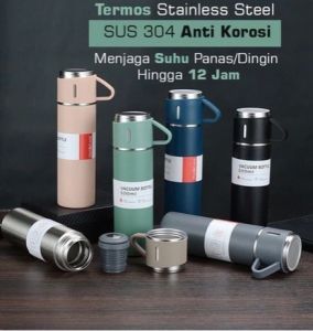 Thermos Termos Air Panas dan Dingin Stainless Steel 500 ML Vacuum Flask ift Box Hampers Botol