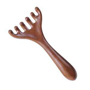 Sandalwood Six Claw Massage Comb Portable Hair Massager Comb Meridian Massage Comb Relieve Stress