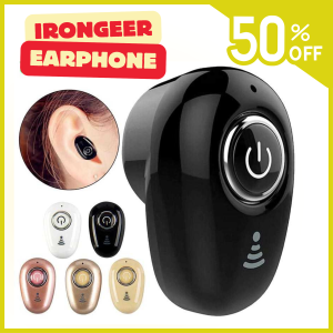 BARU IRONGEER Earphone Headset Mic Bluetooth Mini Full Bass Suarah Jernih Anroid Tanpa Kabel - S650+