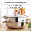 Stainless Steel Food Steamer Cooking Pot 28cm 2 Layer / 3 Layer Steamer Pot. 