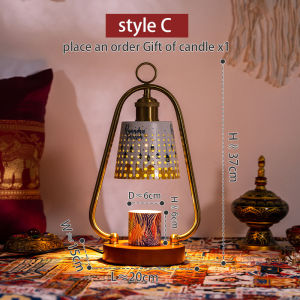 โบฮีเมียนพรีเมี่ยม Fireless กลิ่นหอมละลายขี้ผึ้งโคมไฟห้องนอนโคมไฟข้างเตียงของขวัญวันเกิดแต่งงานบรรยากาศตกแต่งโคมไฟตั้งโต๊ะ