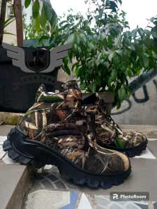 COD !!! Sepatu Pria Walkers Camo Pendek 6Inci Low Boots Zipper Safety Hiking Hunting Army Abri