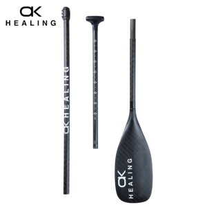 พาย Healing เส้นใยคาร์บอน 100% แบบ 12K | อุปกรณ์พาย SUP เรือคายัค เซิร์ฟบอร์ด | ใบพายคาร์บอนและด้ามจับน้ำหนักเบา ทนทาน พับเก็บได้
