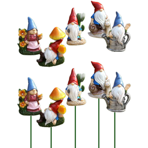 5 miếng nhựa gnomes ELF lùn bức tượng nhỏ đồ trang trí cho cảnh quan sân vườn và chậu hoa trang trí