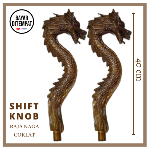 SHIFT KNOB PERSENELING MOTIF RAJA NAGA COKLAT BAUT 14 / TUAS GIGI MOBIL MANUAL VARIASI MOBIL RAJA NAGA UNTUK TRUK CANTER/HINO/FUSO/BUS/RAGASA/DYNA/ELF/ISUZU