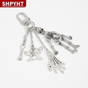 [COD] SHPYHT TOY Gothic Skeleton Ghost Keychain Halloween Metal Skeleton Pendant Car Keyring Bag Hanging Decoration Pants Ornament Gifts