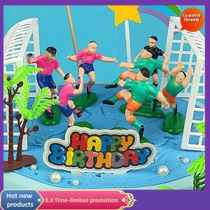 Graceful Football Game Kids Toy Celebration Goal Gate Pastry Art Birthday Cupcake Topper