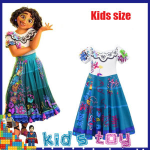 Kids Toy 1 set Encanto Theme Cosplay Costume Girl Dress Chic Dresses For Carnival Christmas Princess Dress For Girl Birthday Gifts New Year Gifts Kids size