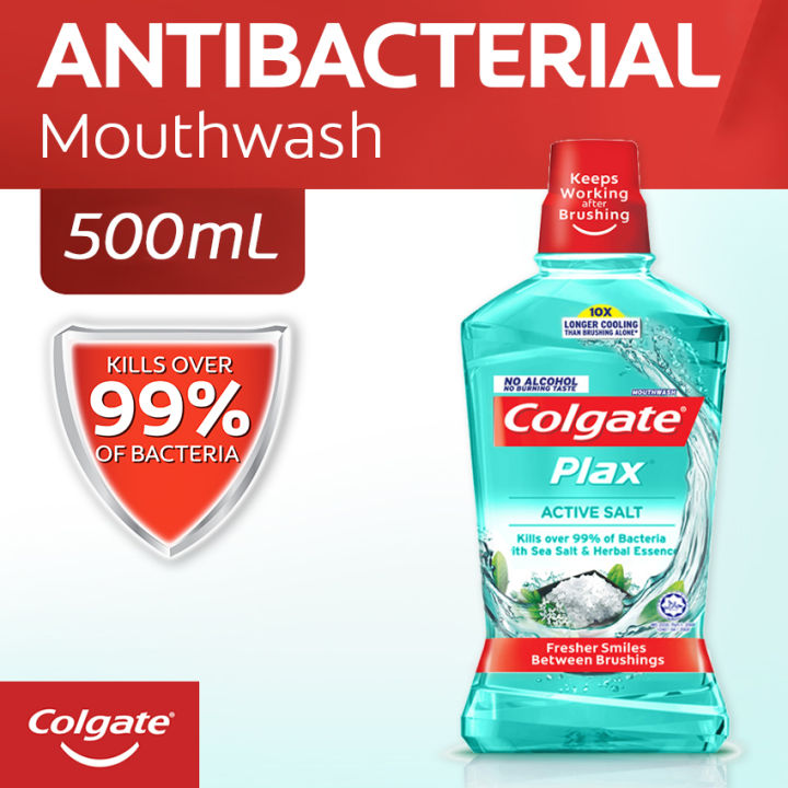 Colgate Plax Active Salt Mouthwash 500ml Lazada PH
