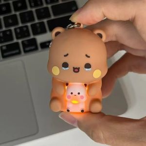 Hot Sale Bubu Dudu Say I Love You Voice Toys Keychain Yier Panda Bear Glowing Anime Figures Bag Pendant Decoration Couple Gifts