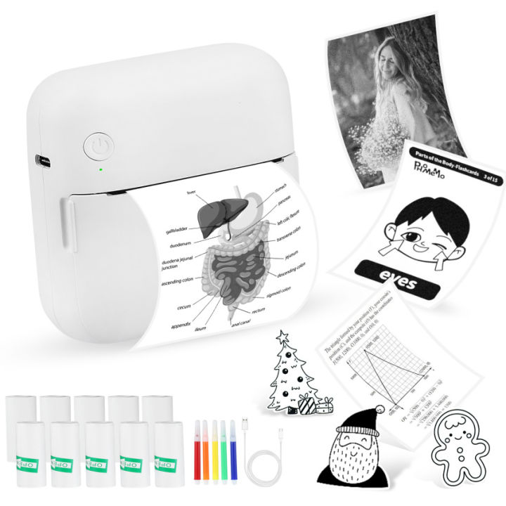 【Ready Stock】Sticker Printer,Bluetooth Mini Printer with Self-Adhesive ...