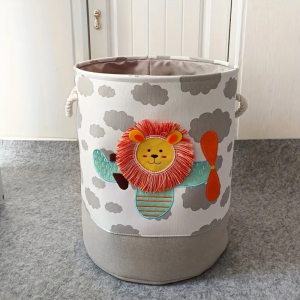 Folding Fabric Laundry Basket Thick Cute Animal Storage Basket Toys Clothes Hamper Home Organizer