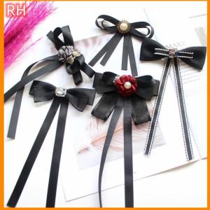 🔥🔥🔥ranghe 1Pcs Anh Hàn Quốc Cao Đẳng Phong Cách Handmade Ribbon Đen Bowtie Pins Nhỏ Bow Tie Cho Phụ Nữ Của Cô Gái Ngân Hàng Trắng Áo Sơ Mi Cổ Áo Hoa
