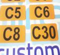 Acrylic Table Numbers Code with Alphabet A B C D E Nombor Meja dengan Huruf for Restaurants. 