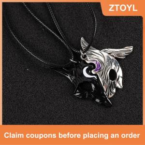 【ZTOYL】 1 cặp League of Legends phong cách cừu và sói mặt dây chuyền vòng cổ bí ẩn nối mặt dây chuyền trang sức không đối xứng cừu sói mặt dây chuyền cá nhân mặt nạ động vật hai màu vòng cổ xu hướng thời trang trang sức cá tính quà tặng sáng tạo