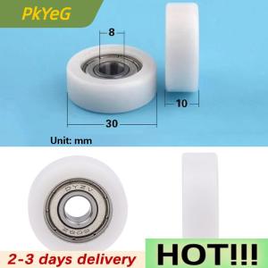 PkYeG 1PC 8x30x10mm Injection Molded Nylon Coated Bearing Wheel Bearing 608 Roller Wheel Track Rail Pulley Door Window Track Pulley