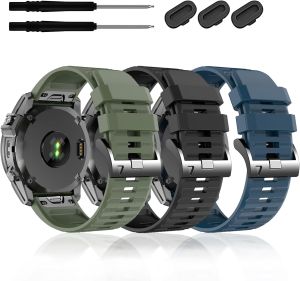 Silicone Band for Garmin Enduro 3 2/Fenix 8 pro/tactix 8 AMOLED 51mm/Fenix 7X/6X pro sapphire solar/5X plus 26mm Quickfit Sprot Watch Strap Replacement for Descent Mk2i/3i/epix Pro/quatix 8 51mm
