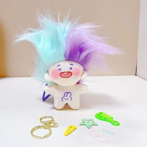 REEBO No Clothes Missing Teeth Cotton Doll Missing Teeth Key Chain Style Funny Toothless Doll Holiday Gift Funny Toothless Doll Key Chain