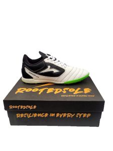 Sepatu Futsal RootedSole Hyperflex Bahan  Kulit Pu Hitam Putih Hijau Kuning 39/40/41/42/43