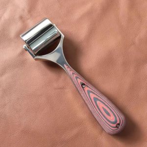 btnx DIY handmade leather tools 50x40mm 730g Heavy duty leather roller 304 stainless steel pressure wheel with G10 handle 4P7H5