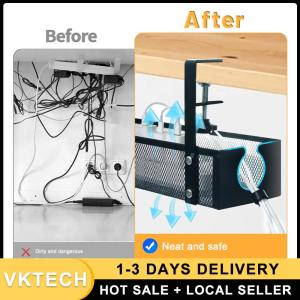 Desk Cable Organizer with Adjustable Width for Efficient Wire Management in Home Office and Kitchen Spaces