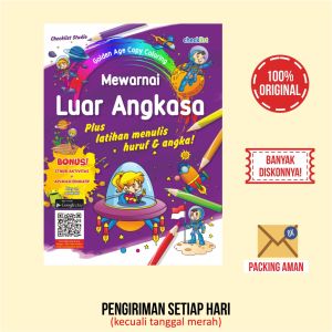 Buku Mewarnai Luar Angkasa Bonus Stiker Aktivitas Anak