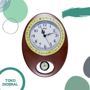 Jam Dinding Bandul Melodi warna Coklat Kayu