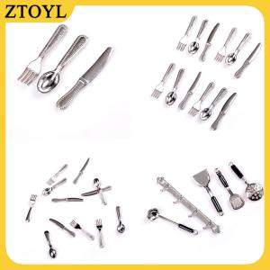 ZTOYL 12 cái Mô hình nhà búp bê mini mô hình Cảnh thu nhỏ phụ kiện nhà búp bê dao và nĩa