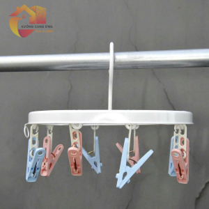 Móc Phơi Đồ Em Bé Mắc Dù Elip Đa Sắc 12 Kẹp 2800 Hàng Việt Nhật