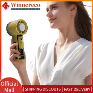 Small Handheld Fan with Turbo Airflow 3000mAh Rechargeable Battery LED Light Compact Personal Cooling Device