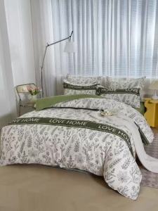 Light Luxury 100% Skin-friendly Cotton Fresh Style Bed Sheet Four-piece Set 4 Three-piece Thickened Duvet Cover Set for Winter aLZD