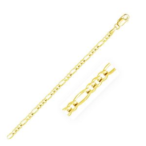 Nathalias NY สร้อยข้อมือฟิกาโรทองคำแท้ 14K รุ่นลักซ์ซูพรีม (3.00 มม.) Solid Figaro Bracelet 05146
