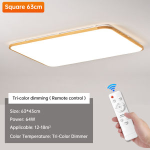 GOGEOUS NEW Led ceiling light with remote super bright ceiling lights modern design tricolor dimming led lights for house ceiling wooden center lights for ceiling living room ceiling light bedroom kitchen hallway corridor light ceiling