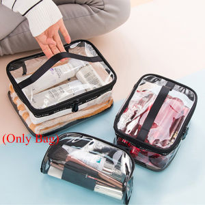 【Ready Stock/COD】🔥 Clear PVC Travel Zipper Wash Bag Holder Pouch Bag Makeup Cosmetic Storage Kit 【Fast Delivery】