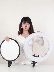 Photography Studio Light Ring Light With Stand Ring Light With Stand 40W High-Power Full Screen Desktop Soft Light Lamp Three-Color Electrodeless Adjustment Ring Light Photography Studio Light Led