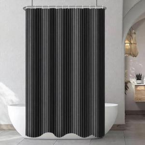 【24H Ship Local Delivery】180x180CM Bathroom Waterproof Shower Curtain Makapal Black White Gray Blue Beige Brown Khaki Green Purple Pink Orange Navy Gradient Plaid Striped Ocean Leaf Flower Polyester Waffle PEVA Waterproof Shower Curtain with 12 hooks