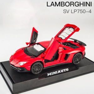 【Boxed】1:32 Lamboghini LP750-4SV Alloy DIECAST Car Model Metal Sports Car Supercar Pull Back Light Sound COLLECTION TOYS