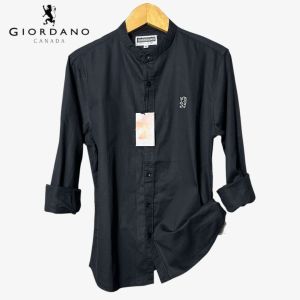 Kemeja Giordano Pria Kerah Sanghai Lengan Panjang Bahan Katun Tuwil
