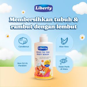 Liberty Head To Toe Baby Wash Candlenut + Aloe Vera 300ml - Sabun Shampoo Bayi Non SLS