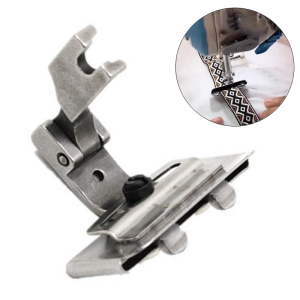 1PCS Adjustable Flat Car Lace Presser Foot S10A New Sewing Machine Flat Strip Presser Foot Guide Belt Strip Tool For Attach Lace/Elastic