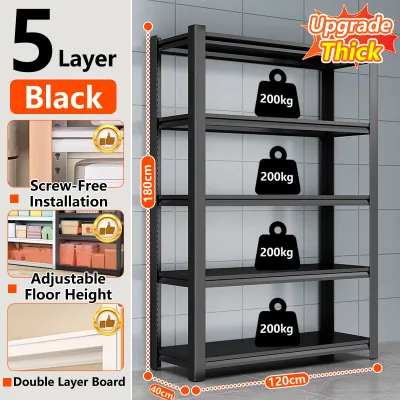 🔥SG Local Seller🔥2025 New Upgrade 6 Layer 200cm Boltless Metal Adjustable Storage Shelf Rack Thickened Warehouse/Kitchen/Bathroom/Livingroom Iron 6Tier Display Large Capacity Space Saving Shelf Rack Storage