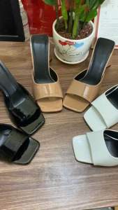 Guốc da bóng gót tam giác 7 phân hàng hót đẹp có video thật