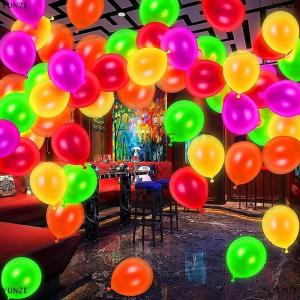 [COD] YUNZE 10pcs Neon Glow bóng bay tái sử dụng phát sáng trong bóng tối bóng 10 inch hạnh phúc tiệc sinh nhật đám cưới DIY huỳnh quang bóng vòm