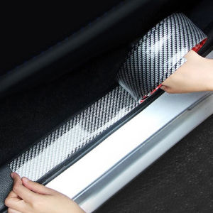 Car Carbon Fiber Moulding Strip Soft Trim Decorative Bumper Strip Door Sill Protector Anti Scratch Guards Car Covers Stickers