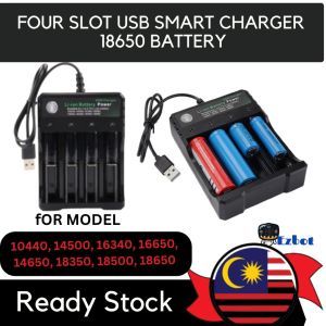 READY STOCK 4 Slots 18650 14500 Battery Charger Lithium Ion Portable Travel USB Charger DC 4.2V 1000mA Output