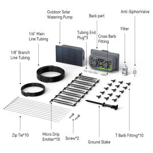 RAINPOINT Solar Irrigation System For Garden Balcony Automatic Drip Irrigation System DIY Garden Watering System