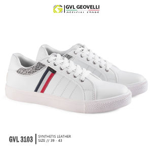 Gvl Geovelli Original - Sepatu Sneakers Pria Putih Sol Klasik List Webbing Francis Authentic Sepatu Distro Bandung Sepatu Pria