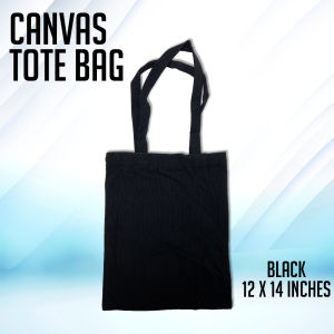 WPS Customizable Canvas Tote Bag Plain Black ideal for Groceries School Supplies Beach Gear or Everyday Use