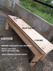 MEJA SERBAGUNA KAYU JATI BELANDA PANJANG 80CM LEBAR 25CM TINGGI 25CM SIAP PAKAI